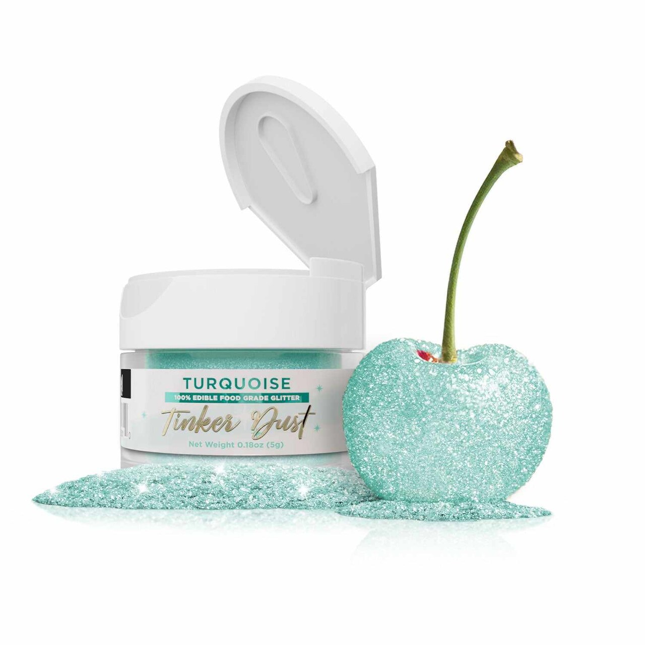 Bakell - Turquoise Tinker Dust Edible Glitter (5g, 1x Jar) for Food, Desserts, and Beverages!